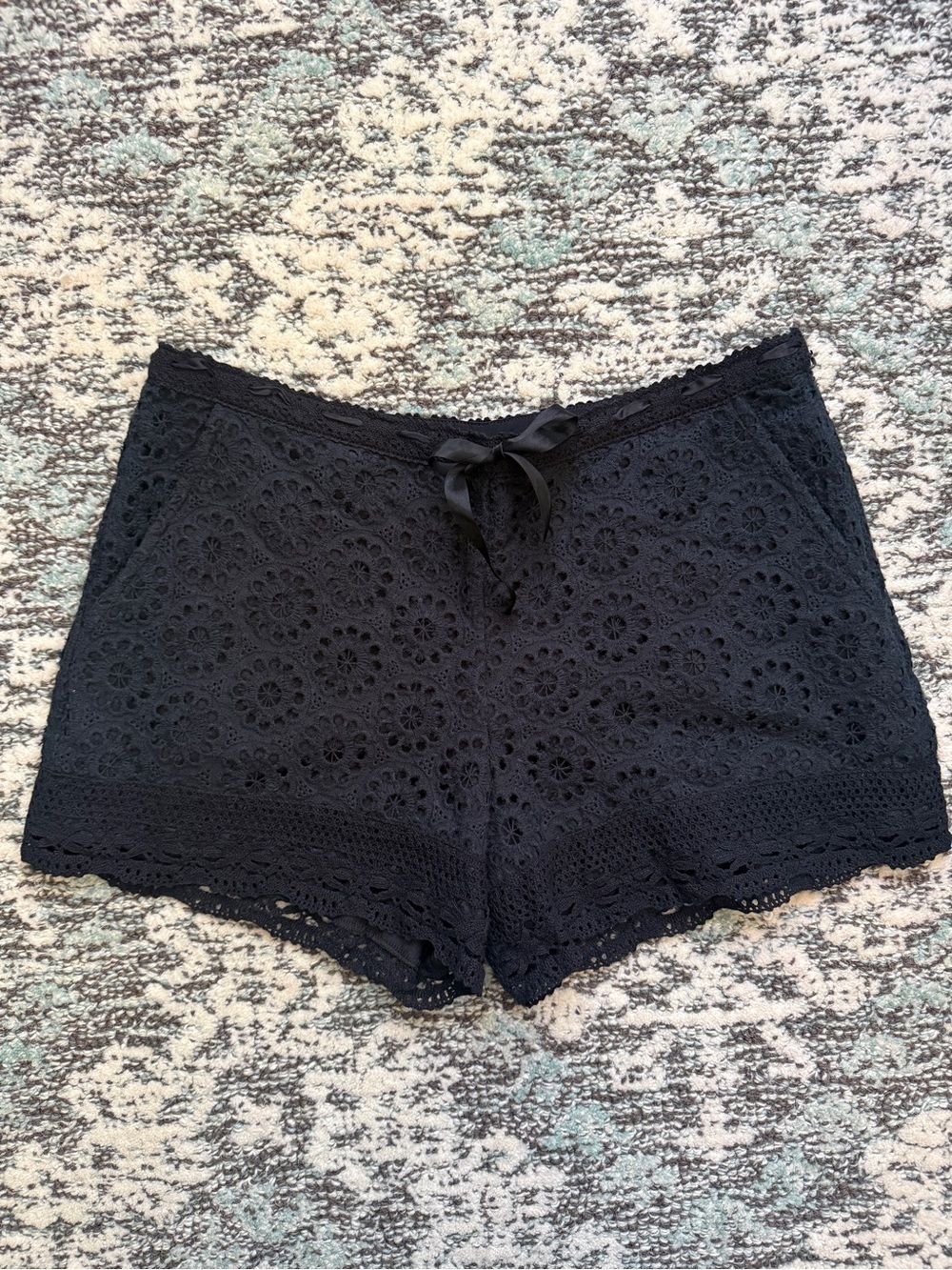 Hale Bob Cabana Black Eyelet Shorts